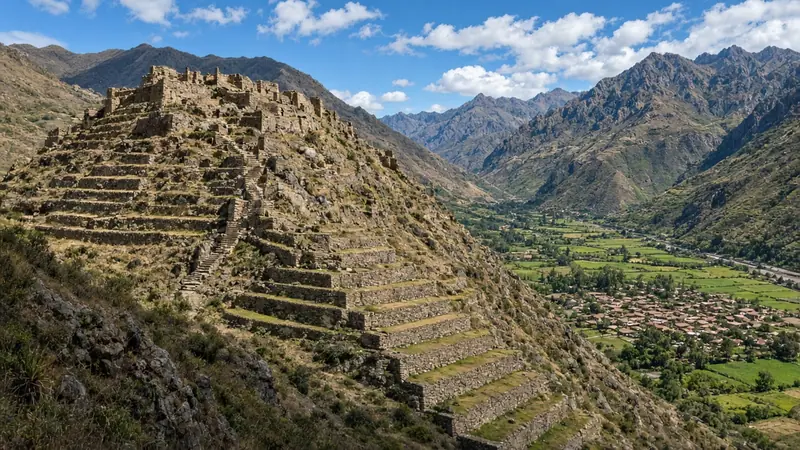 Ollantaytambo terraces in the Sacred Valley of the Incas